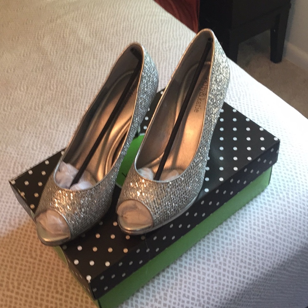 Silver Glitter Heels